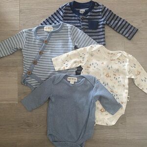 Striped and Patterned Baby Bodysuits Set
